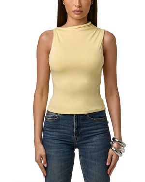 Naked Wardrobe Smooth Asymmetric Neck Sleeveless Top - Blue