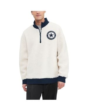 Tommy Hilfiger Dallas Cowboys Jordan Sherpa Quarter-Zip Jacket - White
