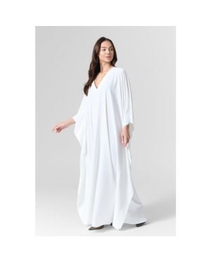 Le Fafo Luna Silk Crepe-Cady Gown - White