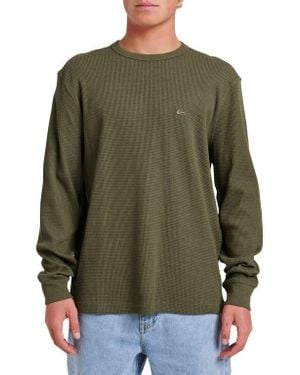 Quiksilver Nelson Long Sleeve Thermal Cotton Blend Pullover - Green