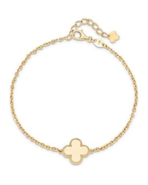 DEVATA Clover Charm Chain Bracelet - Metallic