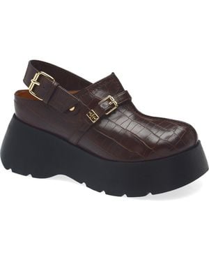 Ganni Kat Platform Mule - Brown