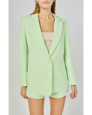 Endless Rose Tailored Single Button Blazer - Green