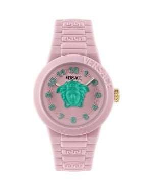 Versace Kids' V-Pop Silicone Strap Watch, 34Mm - Pink