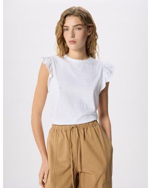 Whistles Frill Sleeve Broderie Top - White