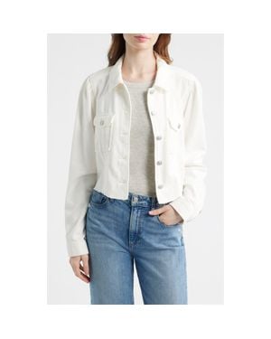 PAIGE Pacey Crop Denim Jacket - White