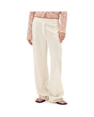 DELUC Santorini Stripe Wide Leg Pants - Natural
