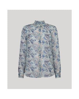 Really Wild Clothing Sophia Liberty Silk Classic Shirt - Blue