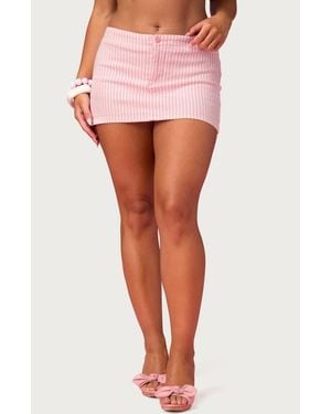 Edikted X Barbie Stripe Mini Skort - Pink