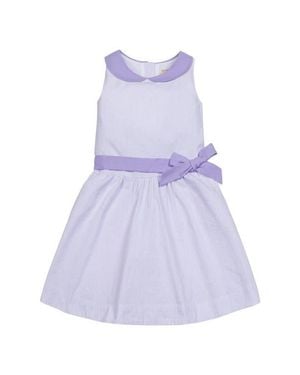 Hope & Henry Girls' Organic Seersucker Peter Pan Collar Dress, Toddler - Purple