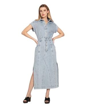 Belle & Bloom Sundown Denim Midi Shirt Dress - Blue