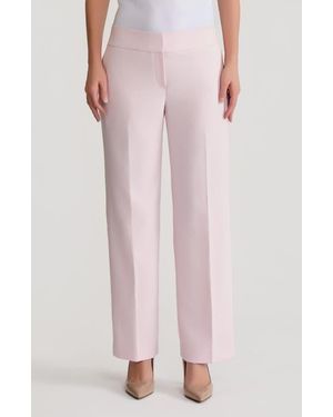 Kasper Flat Front Low Rise Wide Leg Pants - Pink