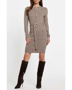 Marciano Afrah Long Sleeve Sweater Dress - Natural