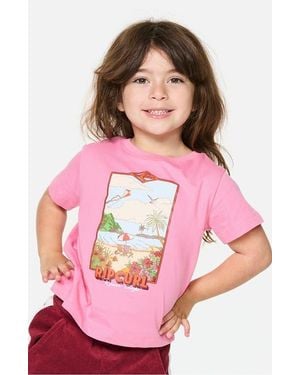 Rip Curl Kids' Surf Vista Cotton Graphic T-Shirt - Pink