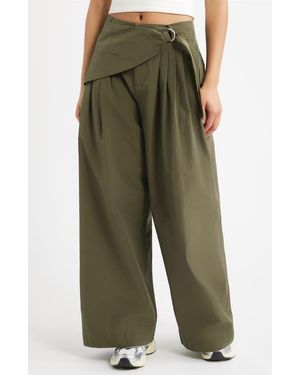 Damson Madder Fabia Pleated Wide Leg Pants - Green