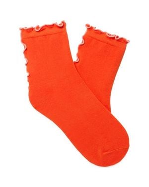 UGG Karsyn Ii Lettuce Edge Quarter Socks - Orange