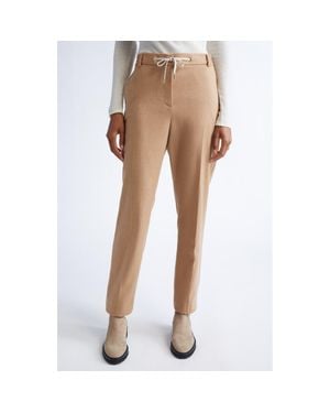 Eleventy Drawstring Waist Virgin Wool Pants - Brown