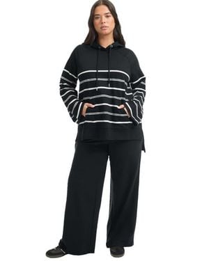 June + Vie Bell-Sleeve French Terry Sweatshirt - Black