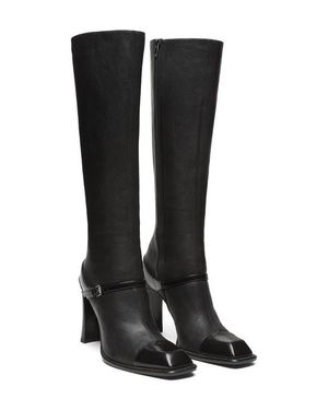 McQueen Niko Leather Knee High Boot - Black
