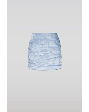 Saemdi Padded Embroidery Skirt - Blue
