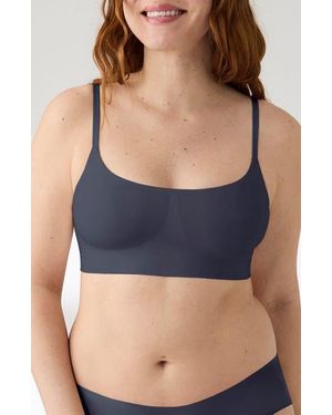 True & Co. Soft Form Square Neck Wireless Bra - Blue