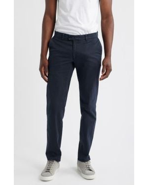 Brax Fabio Flat Front Cotton Blend Pants - Blue