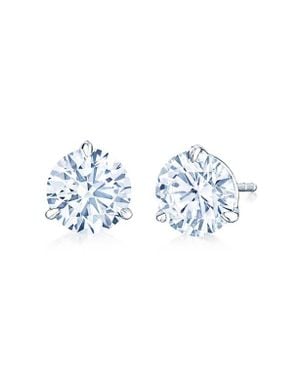 Kwiat Round Diamond & Platinum Stud Earrings - Blue