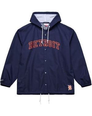 Mitchell & Ness Detroit Tigers Full-Snap Hooded Coaches Jacket - Blue