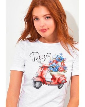 Joe Browns Stretch Cotton Graphic Tee - White