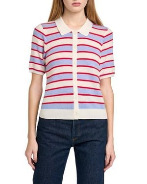 Wayf Wesley Collar Cardigan - Red