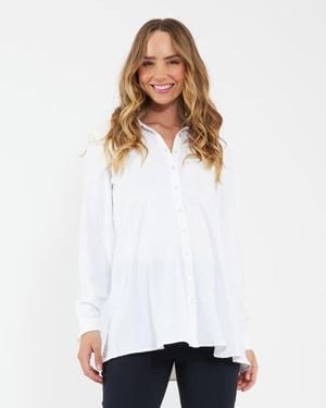 Ripe Maternity Tina Peplum Shirt - White