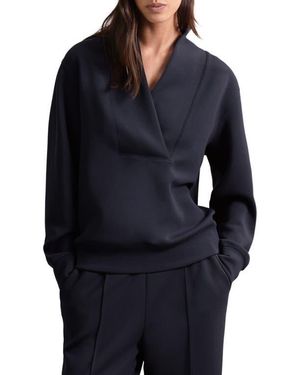 Reiss Annabel Shawl Collar Sweatshirt - Blue