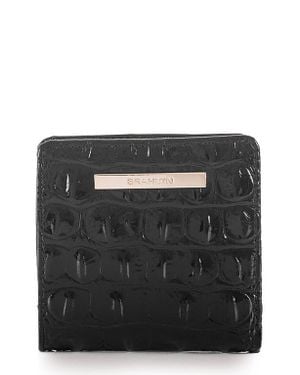 Brahmin Jane Croc Embossed Leather Wallet - Black