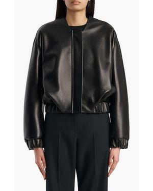 KHAITE Cordan Lambskin Leather Jacket - Black