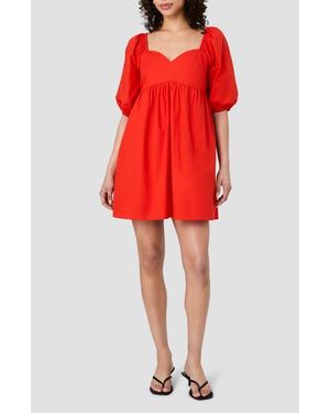 French Connection Cambria Puff Shoulder Cotton Minidress - Red