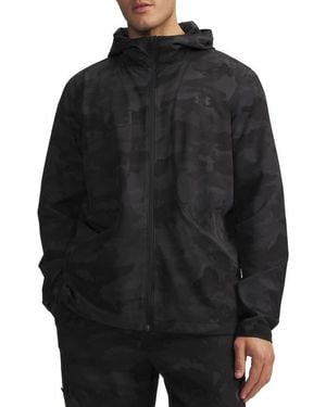 Under Armour Ua Unstoppable Printed Woven Full Zip Hoodie - Black