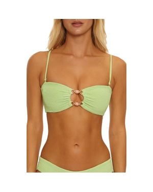 Isabella Rose Isola Bella Convertible Bandeau Bikini Top - Green
