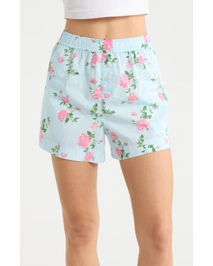 Open Edit Oversize Boyfriend Boxer Shorts - Blue