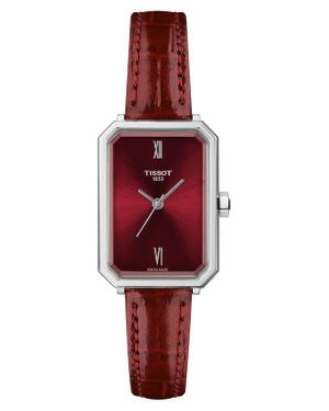 Tissot Srv Leather Strap Watch, 21.8Mm - Red