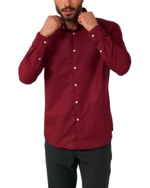 Opposuits Blazing Burgundy Solid Button-Up Shirt - Red