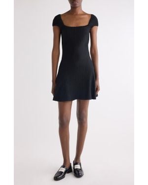 Givenchy Cap Sleeve Knit Fit & Flare Dress - Black