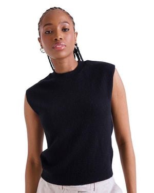 1982 Zarah Crew Neck 100% Cashmere Vest - Blue