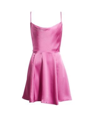 BP. Cowl Neck Satin Fit And Flare Minidress - Pink