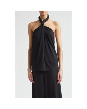 TOTEME Twisted Jersey Halter Top - Black