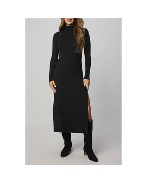 Splendid Rylee Turtleneck Long Sleeve Dress - Black