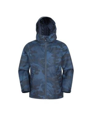 Mountain Warehouse Childrens/Kids Ravine Printed Lightweight Waterproof Jacket - Blue
