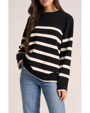 Matty M Elliot Stripe Sweater - Black