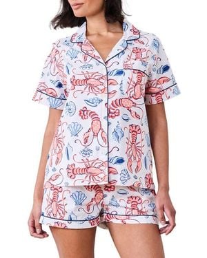 Printfresh Cotton Poplin Short Pajamas - Red