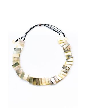 LIKHÂ Playa Square Tiles Mother-Of-Pearl Necklace - Metallic