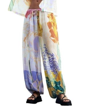 Desigual Floral Print Balloon Pants - White